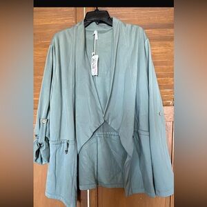 Chic Women's Open Front Cardigan - Soft Green